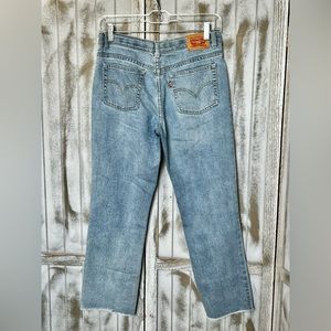 Levi's Girls' High-Rise Ankle Straight Jeans Blue Denim SZ 16 Reg 24” Inseam